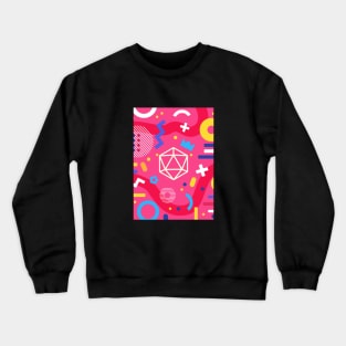 Polyhedral Dice Set Memphis Design Pink Tabletop RPG Crewneck Sweatshirt